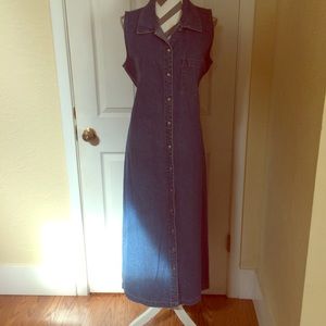 Woolrich denim sleeveless dress with collar